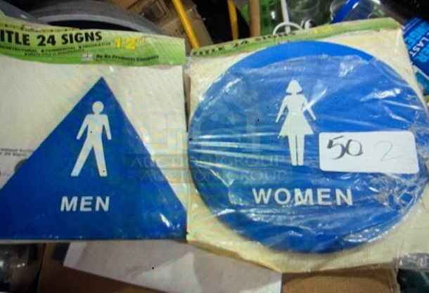 One Men/Women Restroom Sign. 2XBID