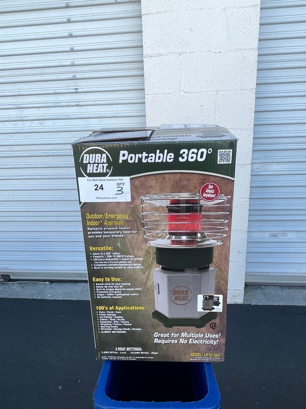 New! Dura Heat LP10-360 10,000 BTU 360 Degrees Single Tank Portable Indoor/Outdoor Propane Heater NSF Tested and Working!