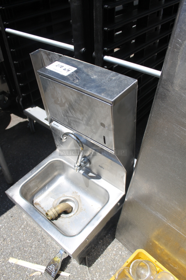 Stainless Steel Commercial Single Bay Wall Mount Sink w/ Faucet and Cabinet. - Image 2 of 6