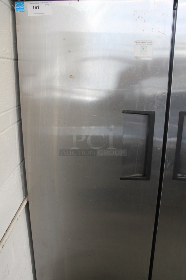 2014 True TG2R-2S ENERGY STAR Stainless Steel Commercial 2 Door Reach In Cooler w/ Poly Coated Racks on Commercial Casters. 115 Volts, 1 Phase. Tested and Working! - Image 6 of 11