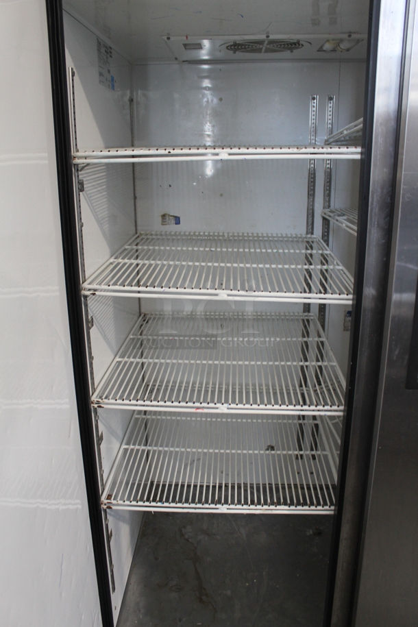 2014 True TG2R-2S ENERGY STAR Stainless Steel Commercial 2 Door Reach In Cooler w/ Poly Coated Racks on Commercial Casters. 115 Volts, 1 Phase. Tested and Working! - Image 8 of 11