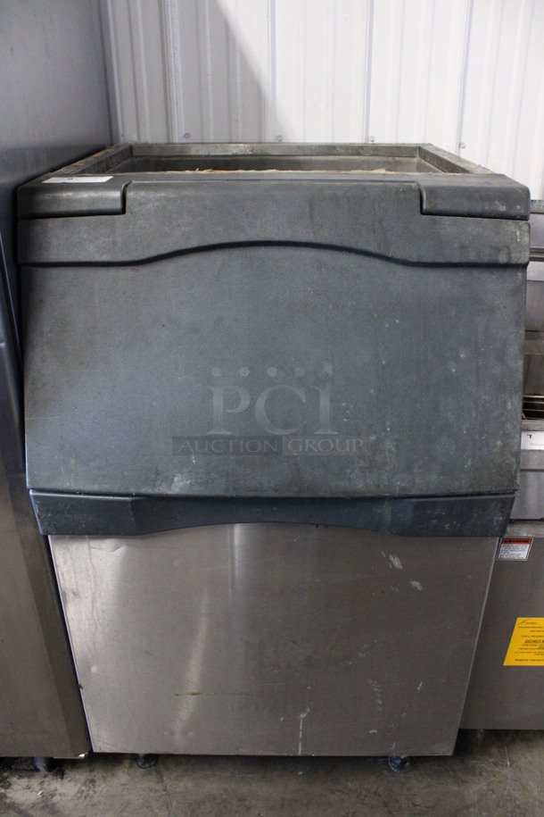 Scotsman Stainless Steel Commercial Floor Style Ice Bin w/ Poly Flap Lid. 31x34x51