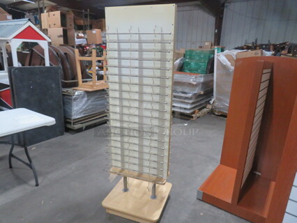 One Rotating Double Sided Retail Display For Glasses/Sunglasses, On Casters. 22X22X72