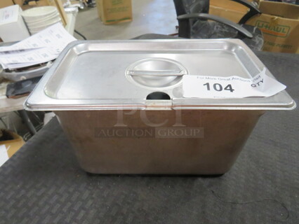One 1/4 Size 6 Inch Deep Hotel Pan With Lid.