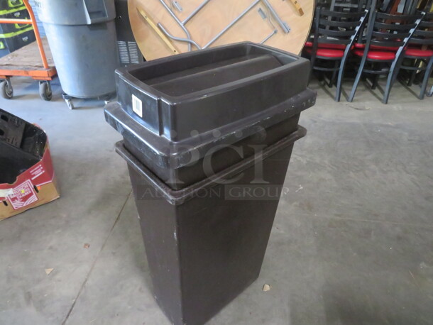One Slim Jim Trash Can With Swing Lid. - Image 1 of 1
