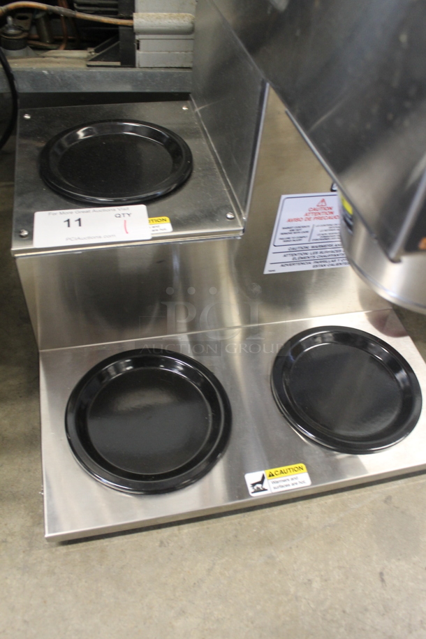 BRAND NEW SCRATCH AND DENT! 2020 Grindmaster-Cecilware B-3WL Commercial Stainless Steel Electric Countertop Precision Coffee Brewer With 3 Warmers. 120/208-240V, 1 Phase.   - Image 4 of 10