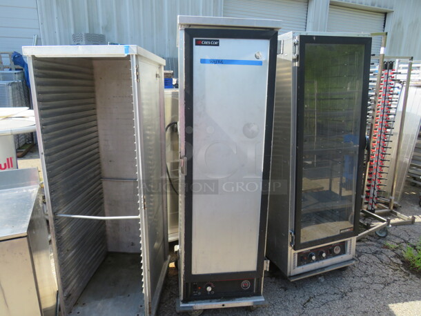 One Working Crescor 1 Door Non Insulated Holding Cabinet On Casters. #1301836D. 120 Volt. 2000 Watt. 21X29X70