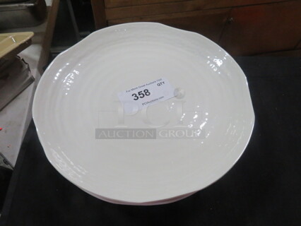 NEW 14 Inch Tablecraft Round White Melamine Tray. #M14. 6XBID.