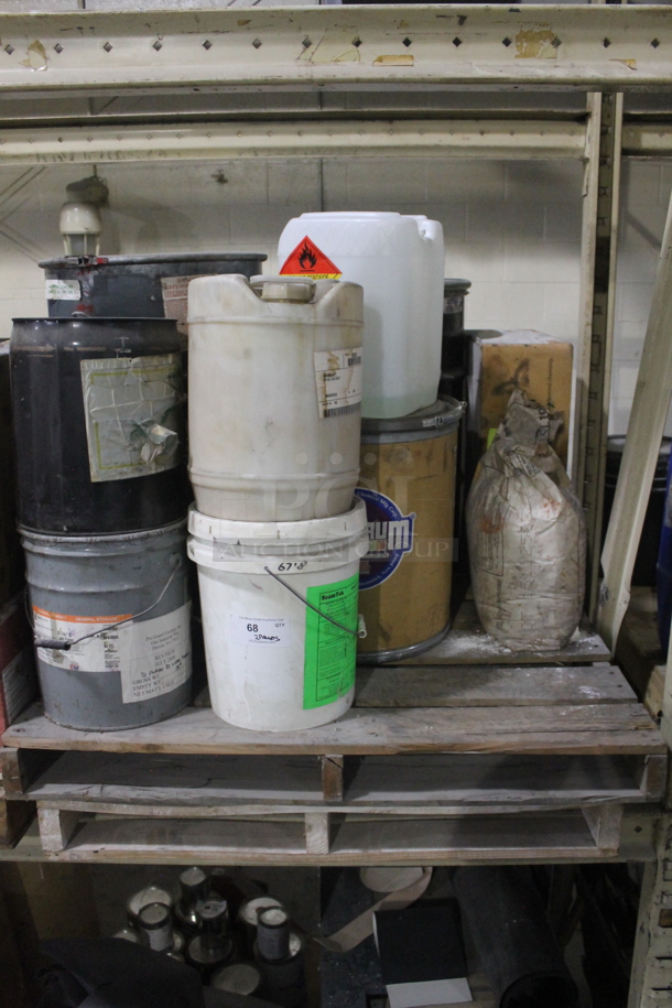 ALL ONE MONEY! PALLET LOT OF Various Items Including Bi Flare 83 Luster Pigment, SeamTek Grout and Finish Resin, Organic Peroxide, Spectrum Chemical, Min-u-sil 10 Silica. BUYER MUST REMOVE.  - Image 1 of 12