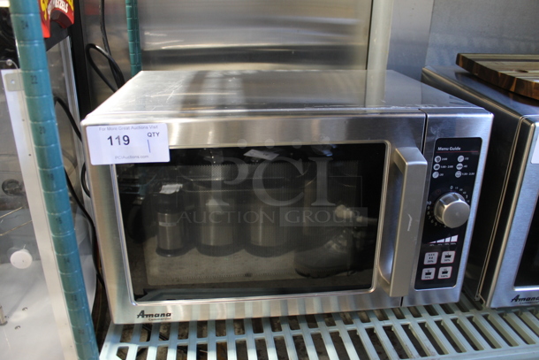 2017 Amana RCS10DSE Stainless Steel Commercial Countertop Microwave Oven. 120 Volts, 1 Phase. 