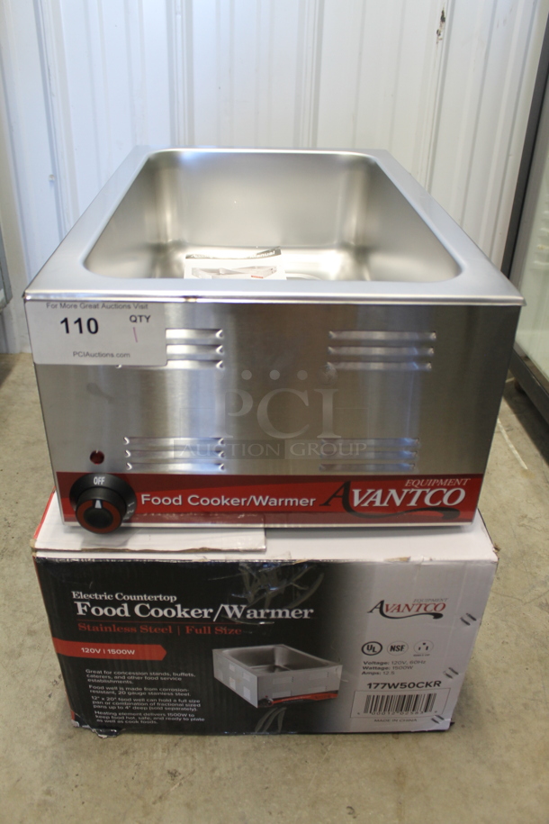 BRAND NEW SCRATCH AND DENT! 2022 Avantco 177W500CKR Stainless Steel Commercial Countertop Food Warmer. 120 Volts, 1 Phase. Tested and Working! - Image 1 of 5