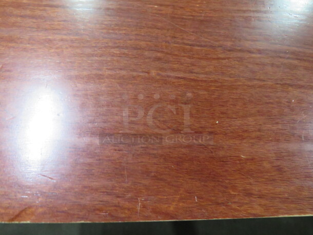 One Solid Wooden Table, 1-1/4 Inch Thick, On A Dual Pedestal Base. 48X30X29  - Image 2 of 2