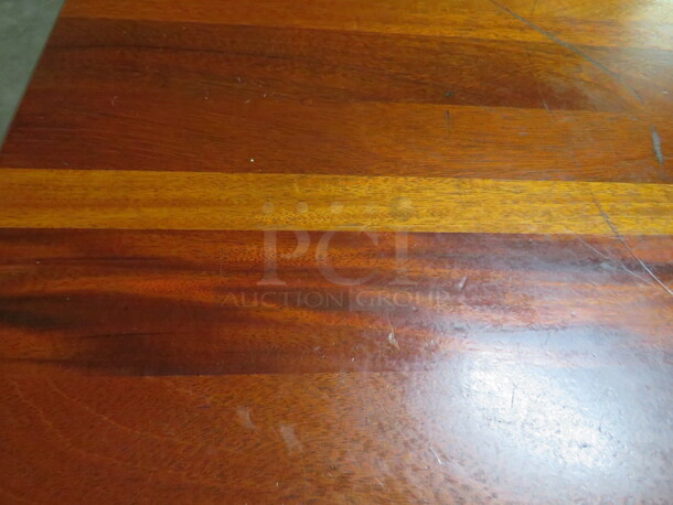 One BEAUTIFUL 2 Inch Thick Butcher Block Wooden Table Top On a Pedestal Base. 36X36X29 - Image 2 of 2