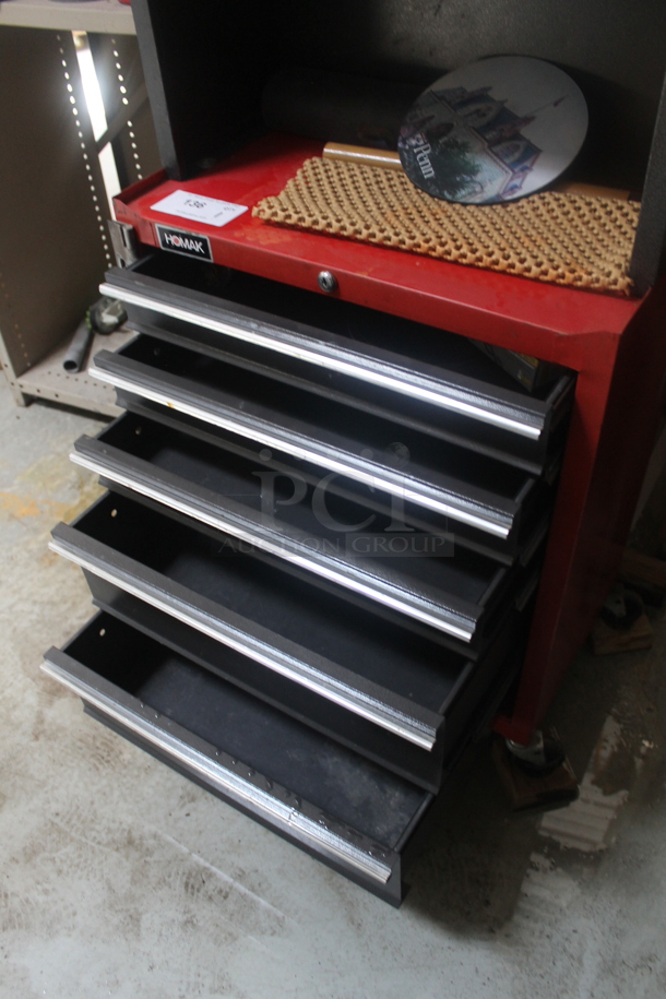Homak Red Metal Toolbox w/ Contents on Commercial Casters. BUYER MUST REMOVE. - Image 5 of 5