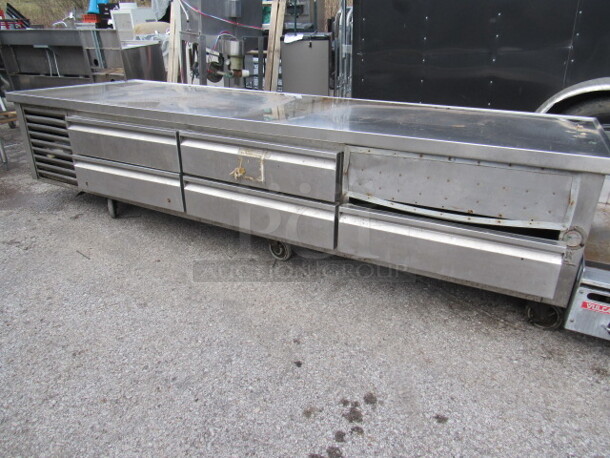 One Stainless Steel 6 Drawer Chef Base On Casters. 115 Volt. NOT Working! 112X36X25 - Image 2 of 2