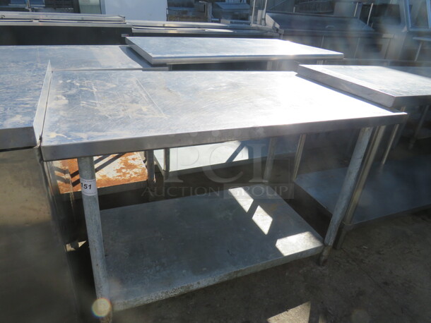 One 48X30X33.5 Stainless Steel Table With Under Shelf. 
