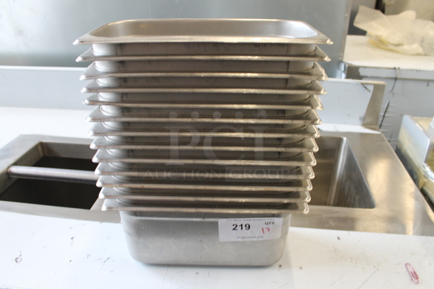 13 Stainless Steel 1/3 Size Drop In Bins. 1/3x6. 13 Times Your Bid! - Image 1 of 3