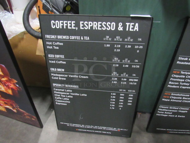 One Heavy Duty Black Metal Menu Board. 24X36 - Image 1 of 1