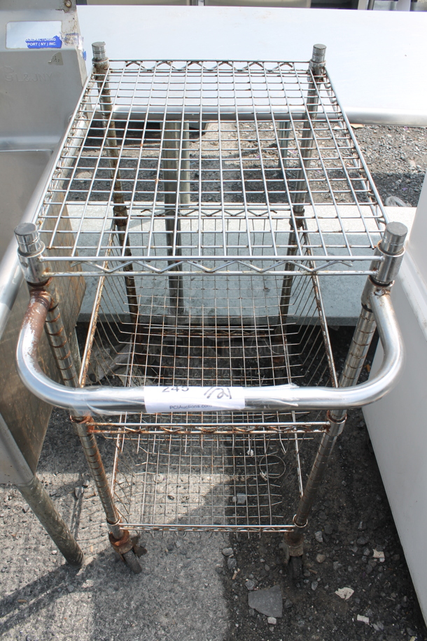 Metal Wire 3 Tier Cart on Commercial Casters. - Image 1 of 3