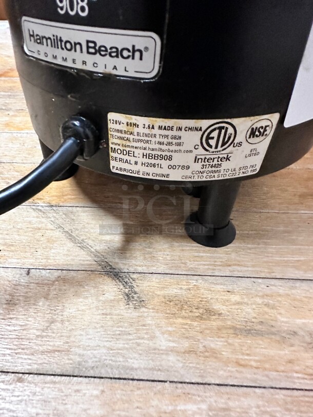 Working! Hamilton Beach 908 Commercial Bar Blender (HBB908) NSF 115 Volt NSF Tested and Working!  - Image 3 of 6