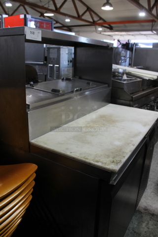 Continental CPT42 Stainless Steel Commercial Pizza Prep Table w/ Over Shelf and Oversized Cutting Board. Tested and Working!