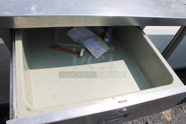 Stainless Steel Commercial Table w/ Back Splash, Drawer, Commercial Can Opener and Metal Under Shelf. - Image 4 of 5