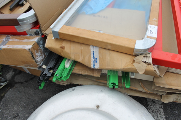 ALL ONE MONEY! Lot of Framed Clear Panes and BRAND NEW IN BOX Metal Rack Pieces - Image 3 of 4