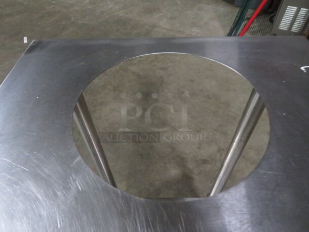 One Stainless Steel table With Stainless Under Shelf, With Cut Out. 30X24X38 - Image 4 of 4