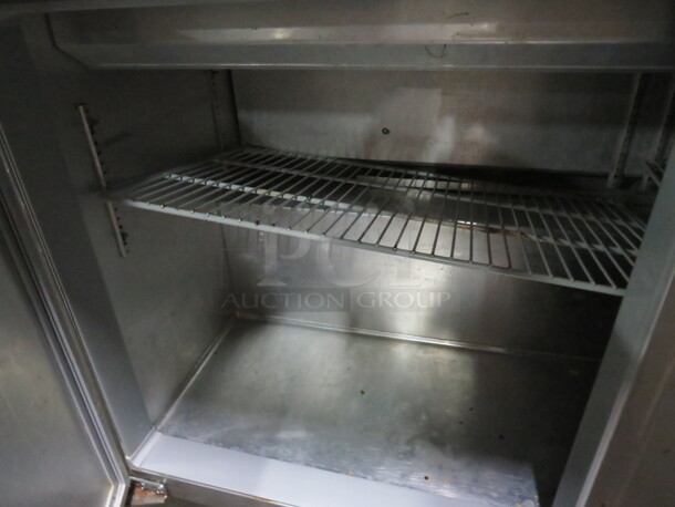 One Working Continental 2 Door Refrigerated Prep Table On Casters. Model# SW60-24M. 115 Volt. 60X34X42 - Image 3 of 3