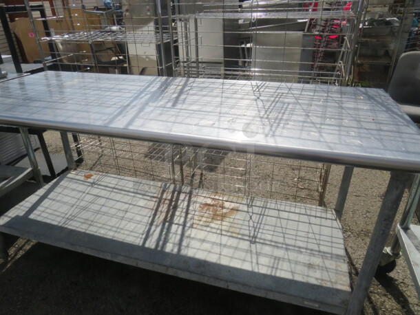 One Stainless Steel Table With Undershelf. 72X30X34 - Image 1 of 1