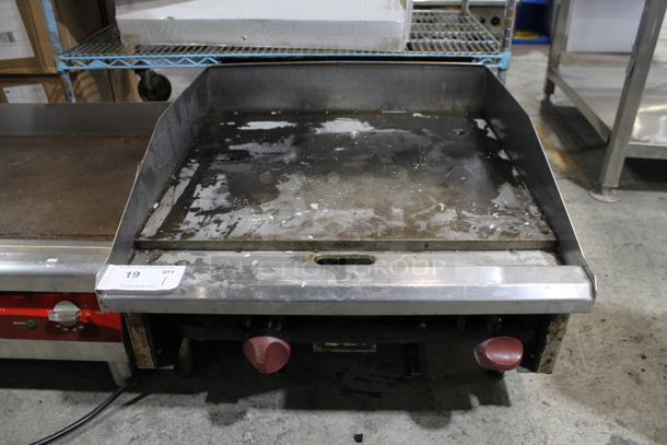 Stainless Steel Commercial Countertop Natural Gas Powered Flat Top Griddle. 