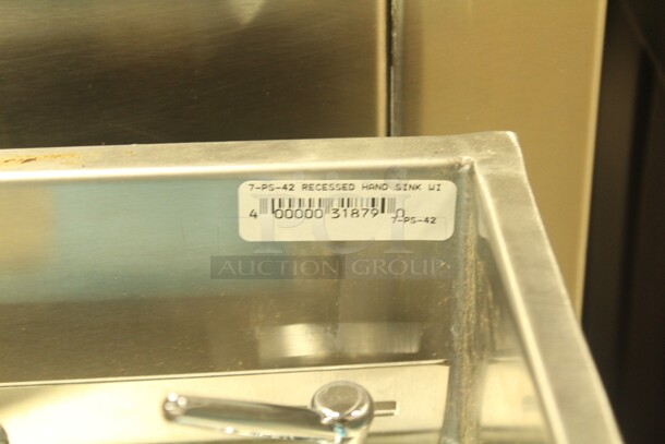 NEW! Advance Tabco Model 7-PS-42 Commercial Stainless Steel Recessed Hand Sink With Faucet And Towel Dispenser. 19x17.75x21 - Image 2 of 6
