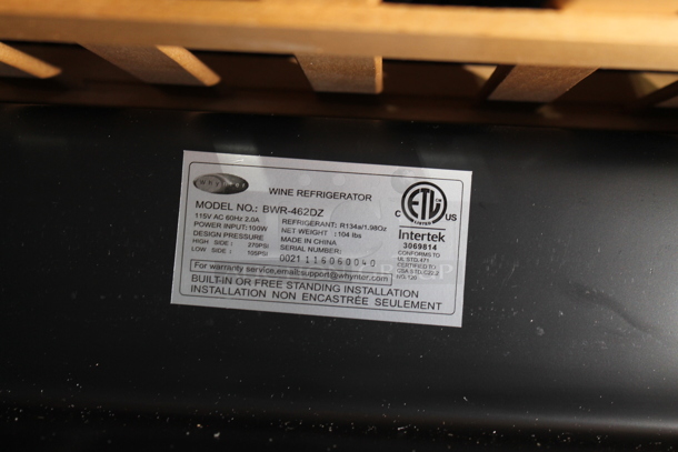 BRAND NEW SCRATCH AND DENT! Whynter BWR-462DZ Metal 46-Bottle Dual Temperature Zone Built Wine Chiller Merchandiser. 115 Volts, 1 Phase. Tested and Working! - Image 5 of 5