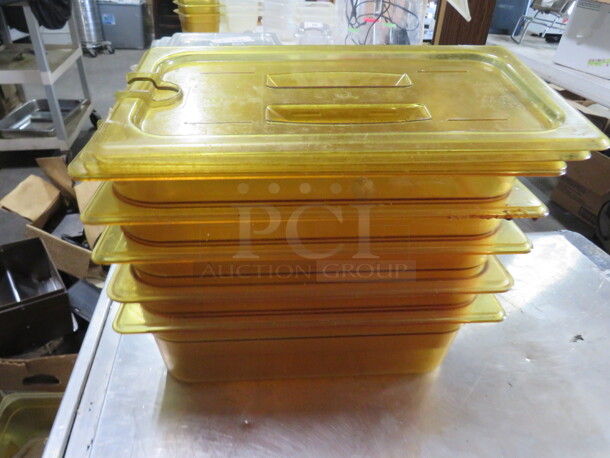 1/3 Size 4 Inch Deep Food Storage Container With Lid. 5XBID