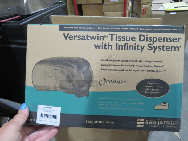One NEW San Jamar Versa Twin Tissue Dispenser.  - Image 1 of 1