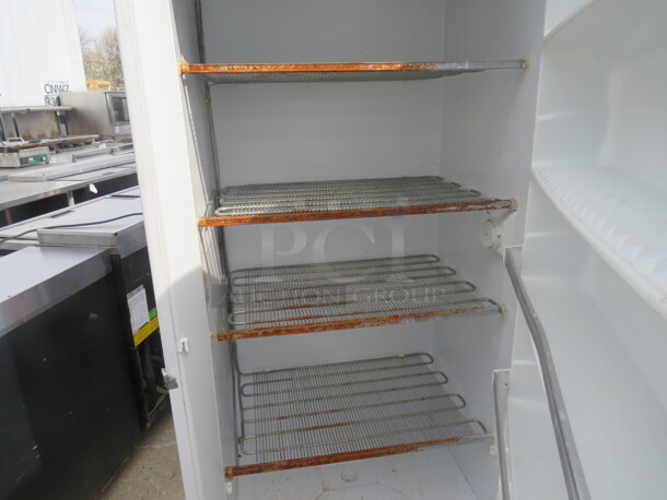 One White Westinghouse 1 door Freezer With 4 Shelves. 115 Volt. Model# MF621N3BW4. 32X29X70 - Image 4 of 4