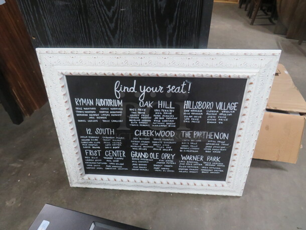 One 35X28 Framed Chalkboard. - Image 1 of 1