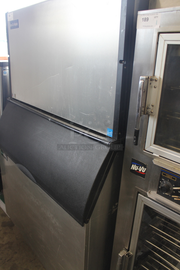 Ice-O-Matic Stainless Steel Commercial Ice Machine on Commercial Bin. - Image 3 of 5