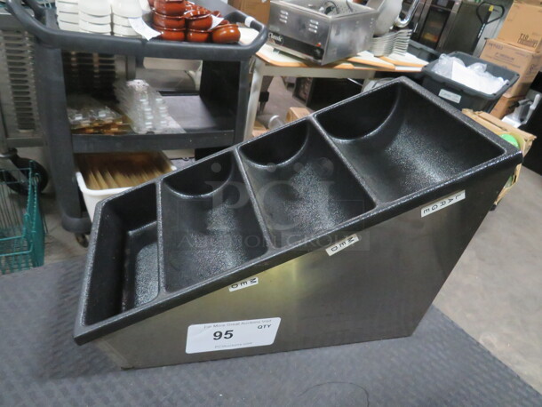 One Stainless Steel Condiment Organizer. 9X16.5X11 - Image 1 of 1