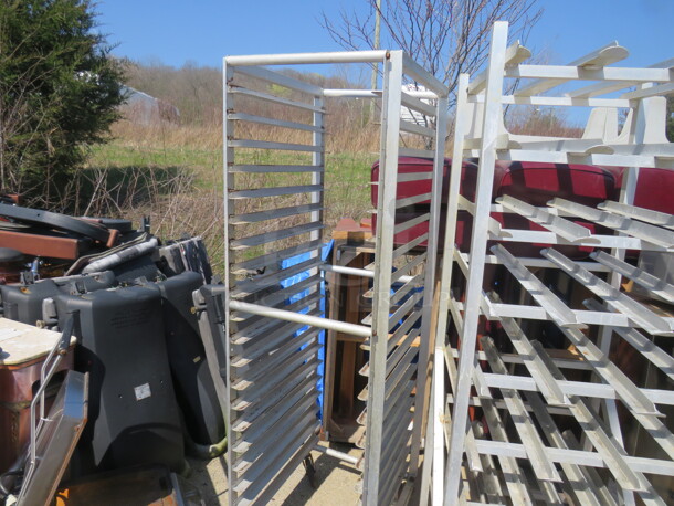 One Aluminum Speed Rack On Casters. 25X27X69