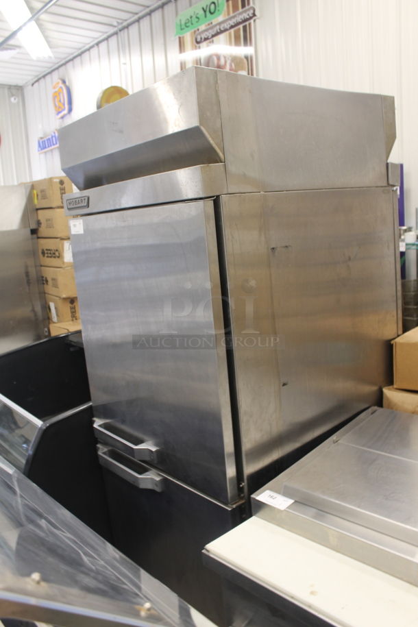 Hobart Commercial Stainless Steel Insulated Pass Through Hot Food Holding Cabinet With 2 Solid Doors. Cannot Test Due To Cut Power Cord