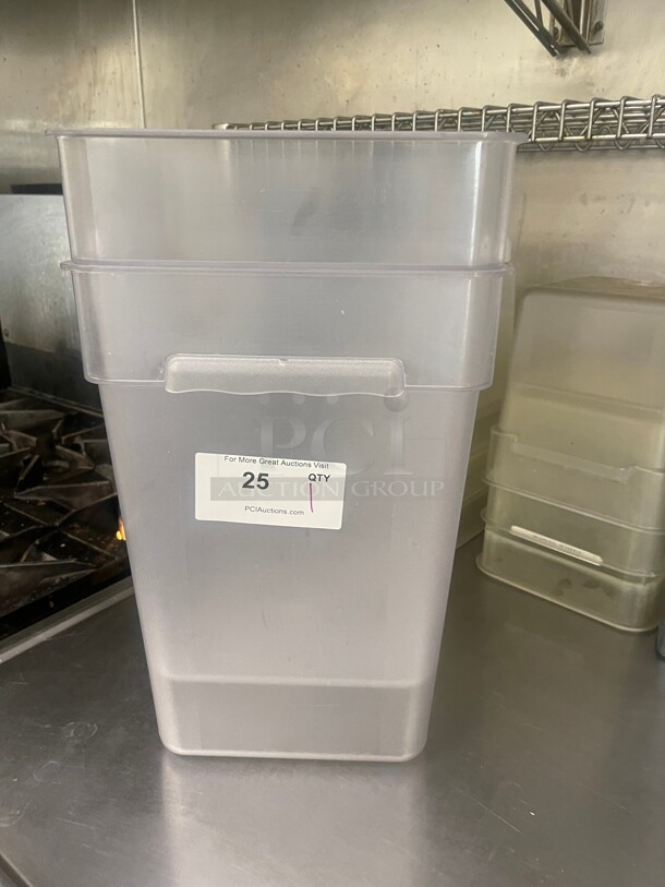 Clean! Commercial Plastic Containers with Covers NSF 11x11x16 - Image 1 of 5