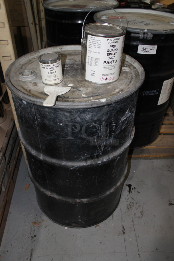 ALL ONE MONEY! PALLET LOT of 3 Metal Barrels. BUYER MUST REMOVE. - Image 2 of 6