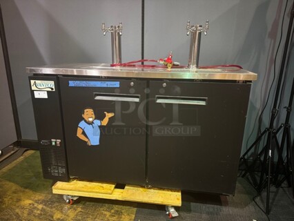 Avatco (4) Tap Kegerator Beer Dispenser/Beer Cooler, 60X25X36, Very nice condition, Tested & Working!