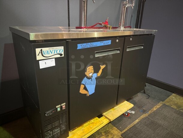 Avatco (4) Tap Kegerator Beer Dispenser/Beer Cooler, 60X25X36, Very nice condition, Tested & Working! - Image 7 of 9