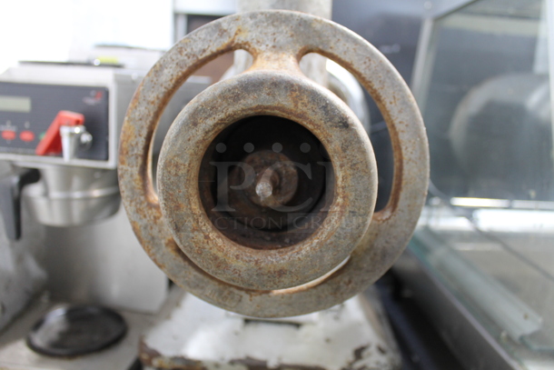 Hobart 4322 Metal Commercial Countertop Meat Grinder. 115 Volts, 1 Phase. Tested and Powers On But Parts Do Not Move - Image 3 of 6