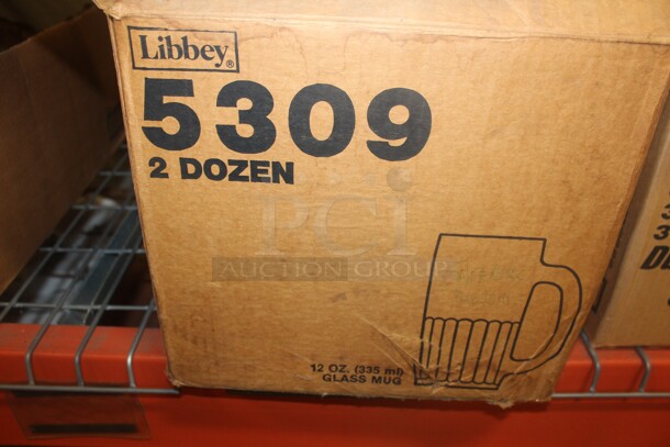 NEW IN BOX! 14 Libbey 12oz Glass Mugs With Logo. 14X Your Bid!  - Image 2 of 2