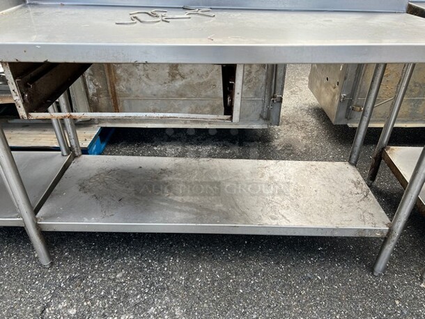 5' Stainless Steel Commercial Table w/  Pot Rack, Over Shelf and Under Shelf. 60x24x89 - Image 5 of 6