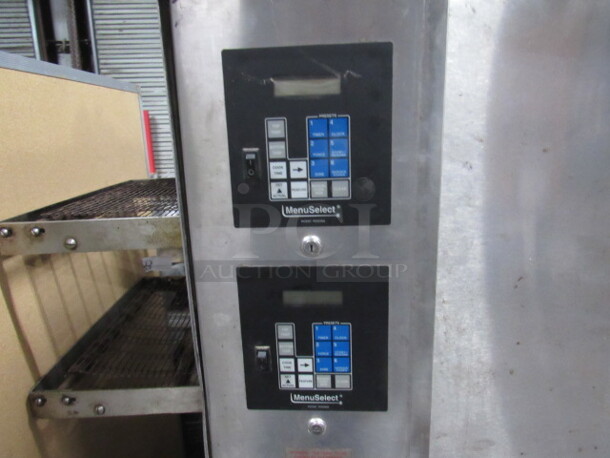 One CTX Double Stack Conveyor Pizza Oven On Casters. Model# DZ5511. 208 Volt. 3/1 Phase. 83X36X60.5 - Image 3 of 5