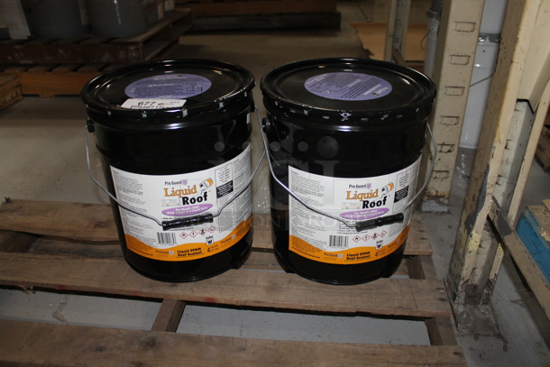 ALL ONE MONEY! Lot of Various Items Including Pallet, Liquid Roof and Cardboard Boxes. BUYER MUST REMOVE. - Image 2 of 5